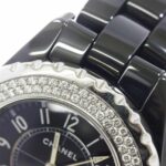 Chanel J12 33mm H0949 Genuine Diamond Bezel Ladies' Black Ceramic Date Quartz - Image 7