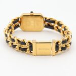 Chanel CHANEL PremiÃ¨re XL Watch, Gold Plated (GP), Leather Strap, Women's, Black, H0001 - Image 5