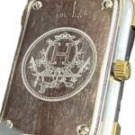 Hermes CroisiÃ¨re watch, total weight 37.7g, stainless steel, quartz movement, gold dial, CR1.240 battery. - Image 6