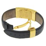 Versace VERSACE ALQ90 Rectangular Black Dial GP/Leather Quartz Watch Battery Women's - Image 3