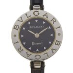 BVLGARI Bzero1 BZ22S Women's Watch with Stainless Steel and Rubber Quartz Movement, Analog Display, Black Dial