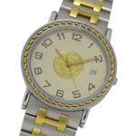 Hermes HERMES Brand Sellier Date Quartz QZ Stainless Steel SS GP SE3.720 Round