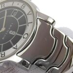 BVLGARI Solo Tempo Watch ST35S Stainless Steel Quartz Analog Display Black Dial Men's - Image 7