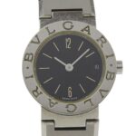 BVLGARI Wristwatch BB23SS Stainless Steel Quartz Analog Display Black Dial Women's