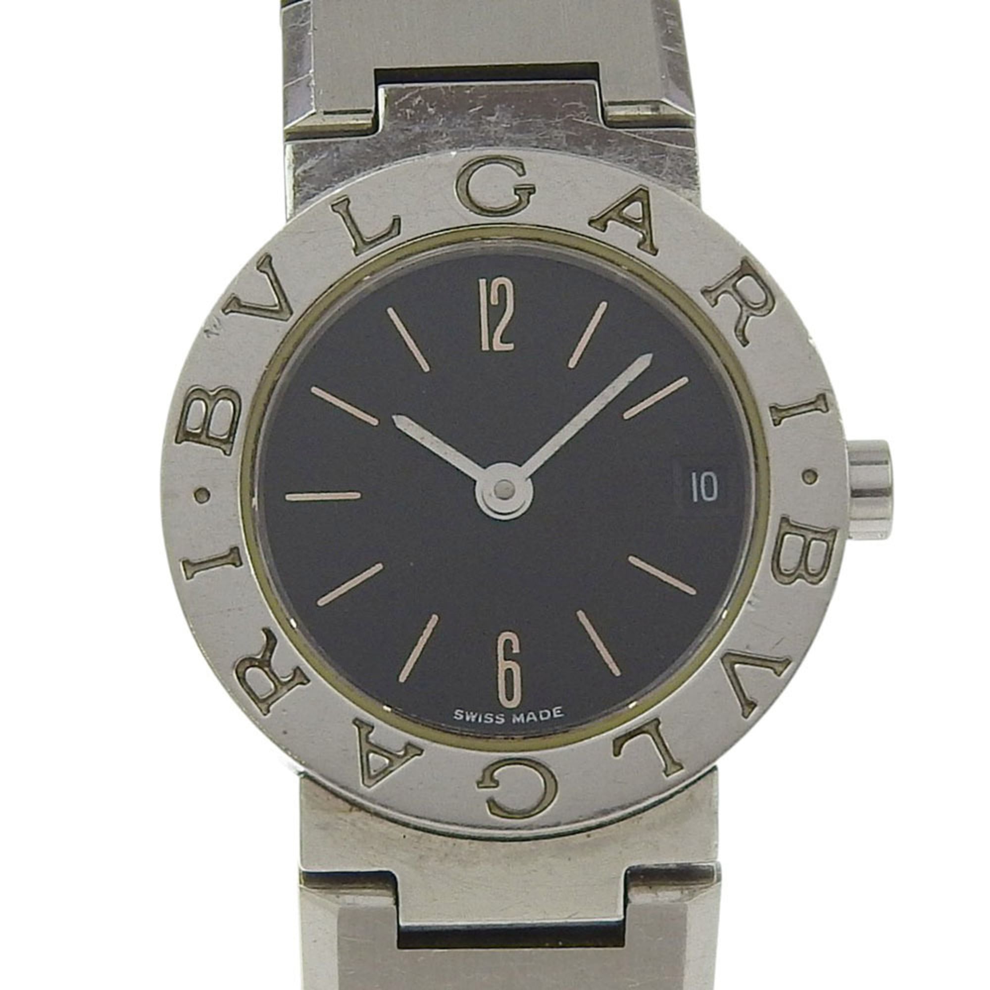 2000_6517d893-266e-4ea8-b2bd-98b6031cef22.jpg BVLGARI Wristwatch BB23SS Stainless Steel Quartz Analog Display Black Dial Women's - Image 1
