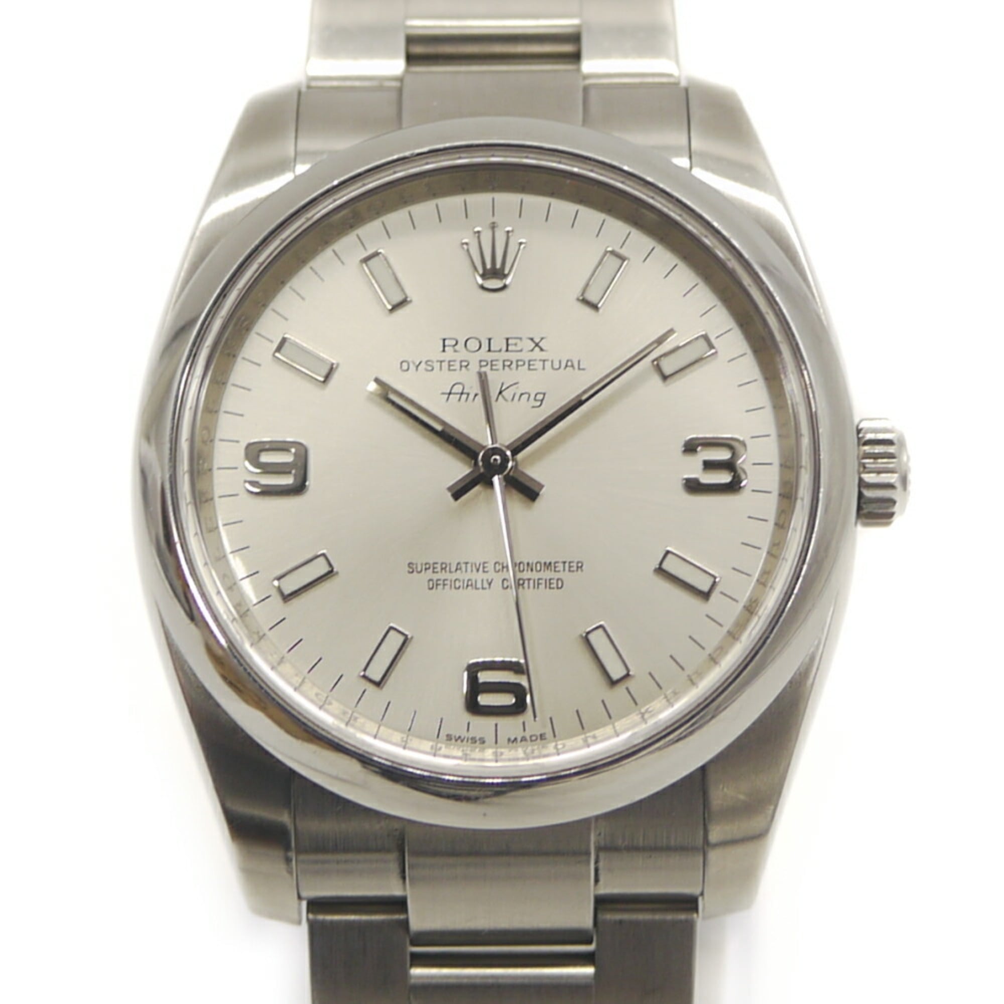 2000_65d207bc-6b97-4224-b457-a5760161717e.jpg ROLEX Air-King 114200 M-serial Stainless Steel Automatic Silver Dial Watch - Image 1