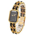 Chanel Premiere Large Size H0001 Wo Black Gold Quartz - Image 2