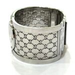 GUCCI YA112501 GG Toile Collection Wide Bangle Wo Stainless Steel Silver - Image 5