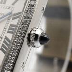 Cartier Tank Must SM Stainless Steel Leather Strap Diamond Ladies Silver Tone W4TA0016 - Image 7
