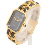 Chanel CHANEL PremiÃ¨re M Wristwatch, Gold Plated (GP), Leather Strap, Women's, Black, H0001 - Image 2