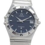 Omega Constellation 1512.40 Men's Watch, Brand Name, Date, Quartz, Stainless Steel (SS), Silver/Navy - Image 2