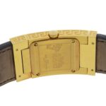 Versace VERSACE ALQ90 Rectangular Black Dial GP/Leather Quartz Watch Battery Women's - Image 4