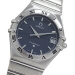 Omega Constellation 1512.40 Men's Watch, Brand Name, Date, Quartz, Stainless Steel (SS), Silver/Navy