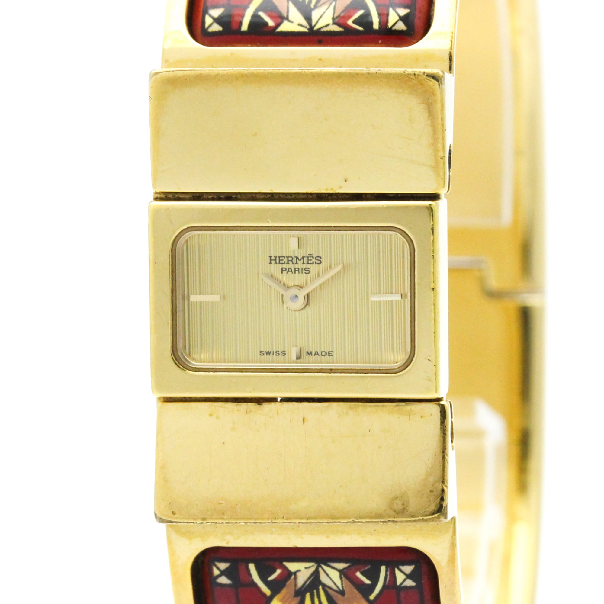 2000_6d09ed7f-d907-4075-9296-5c849b08956a.jpg HERMES Loque Gold Plated Quartz Ladies Watch LO1.201 - Image 1