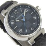 Louis Vuitton Tambour GM Watch QA073 Stainless Steel x Monogram Eclipse Canvas Quartz Analog Display Black Dial Men's - Image 3