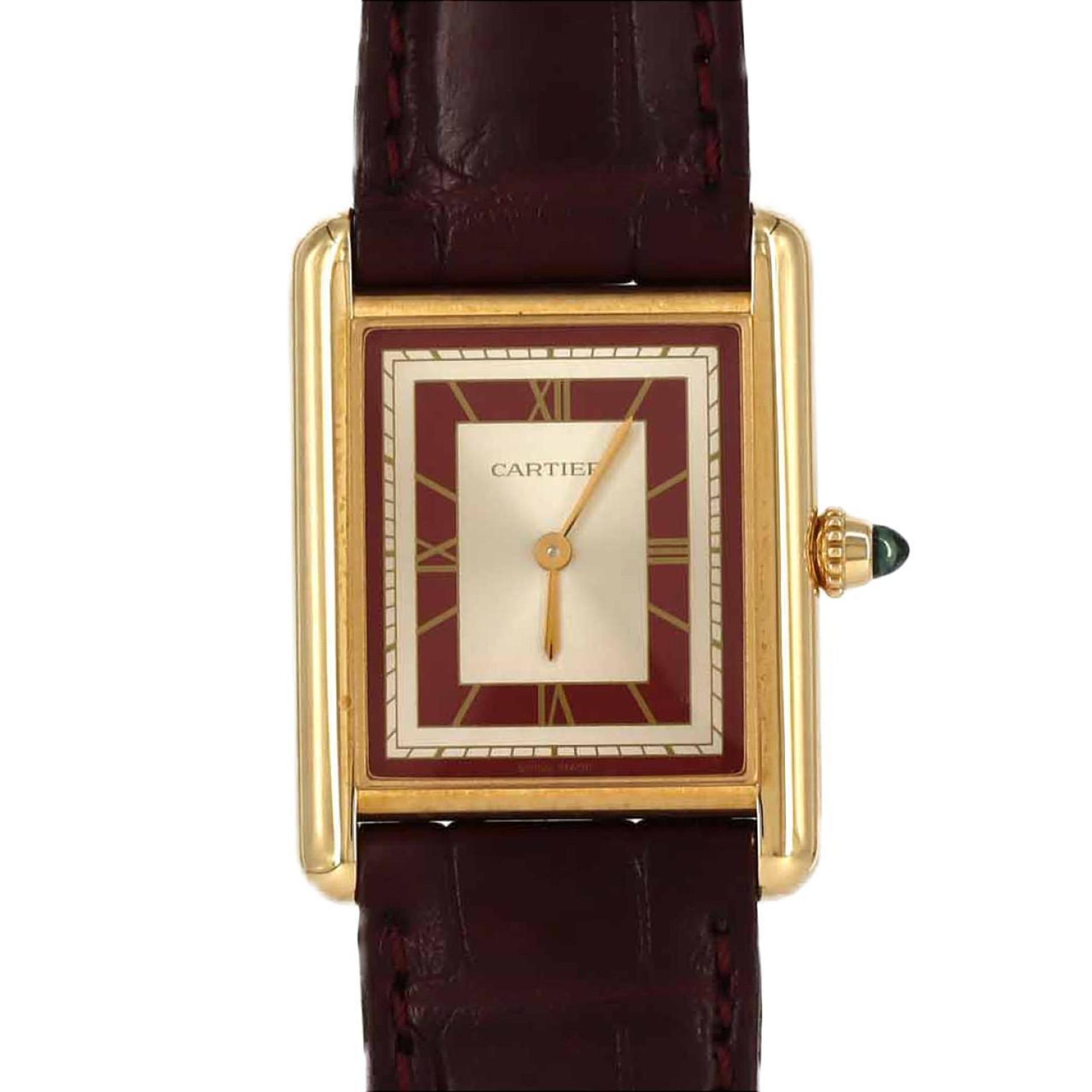 2000_6d80023c-9c2d-4dff-9aa0-e66e30f16581.jpg Cartier Tank Louis MM YG WGTA0059 Watch Manual Winding - Image 1