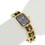 Chanel CHANEL PremiÃ¨re Large Size H0001 Black Dial GP/Leather Quartz Wo Approx. 26mm (height) x 20mm (width) - Image 7