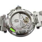Cartier Pasha Men's Watch, Power Reserve, GMT, Date, Automatic, Stainless Steel (SS), W31037H3, Silver, Round - Image 7