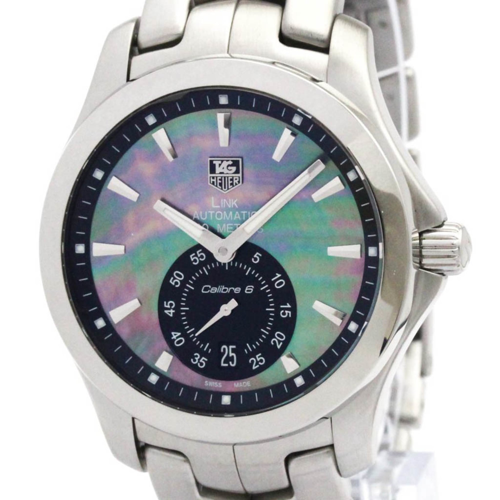 2000_70032619-bf96-45bb-8bbb-cc101c67a326.jpg TAG HEUER Link Limited Edition Black MOP Steel Watch WJF211K - Image 1