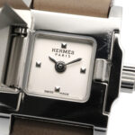 Hermes Mini Medor Stainless Steel Leather Strap Wo Silver Tone ME2.110 - Image 4