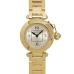 Cartier Miss Pasha WJ124015 Ladies' 8 Diamonds Silver 18K Yellow Gold Solid Quartz