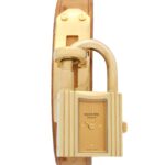 Hermes Kelly Gold Plated Leather Strap Ladies' Champagne Color KE1.201