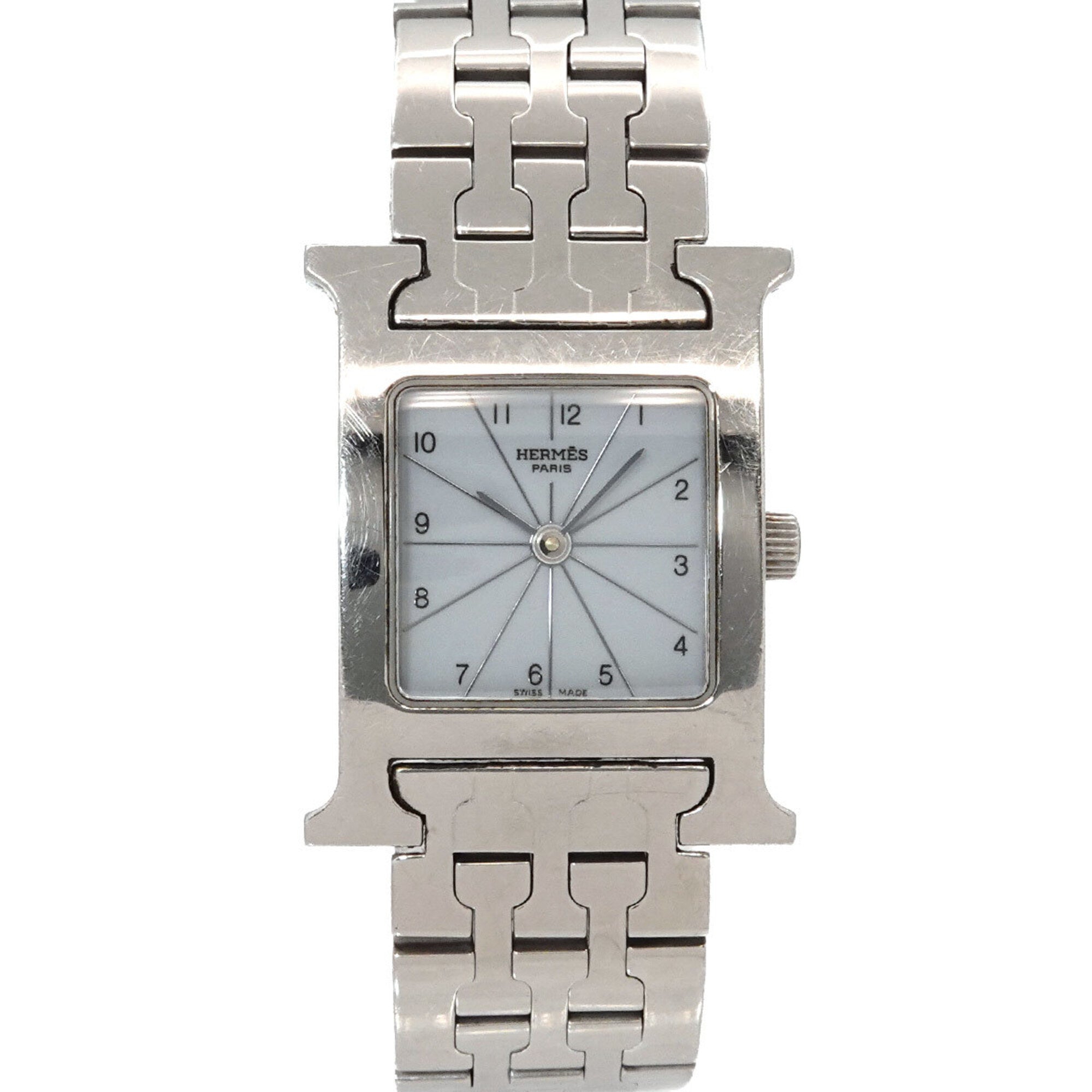 2000_745cba19-0b22-4827-80a4-64590c283029.jpg Hermes H-Watch HH1 210 Women's Watch White Gray Quartz H - Image 1