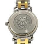 HERMES Clipper Stainless Steel GP Quartz Wrist Silver/Gold 23912 - Image 5