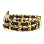CHANEL Premiere S Watch H0001, Gold-Plated Leather Quartz Movement, Analog Display, Black Dial, Women's - Image 4