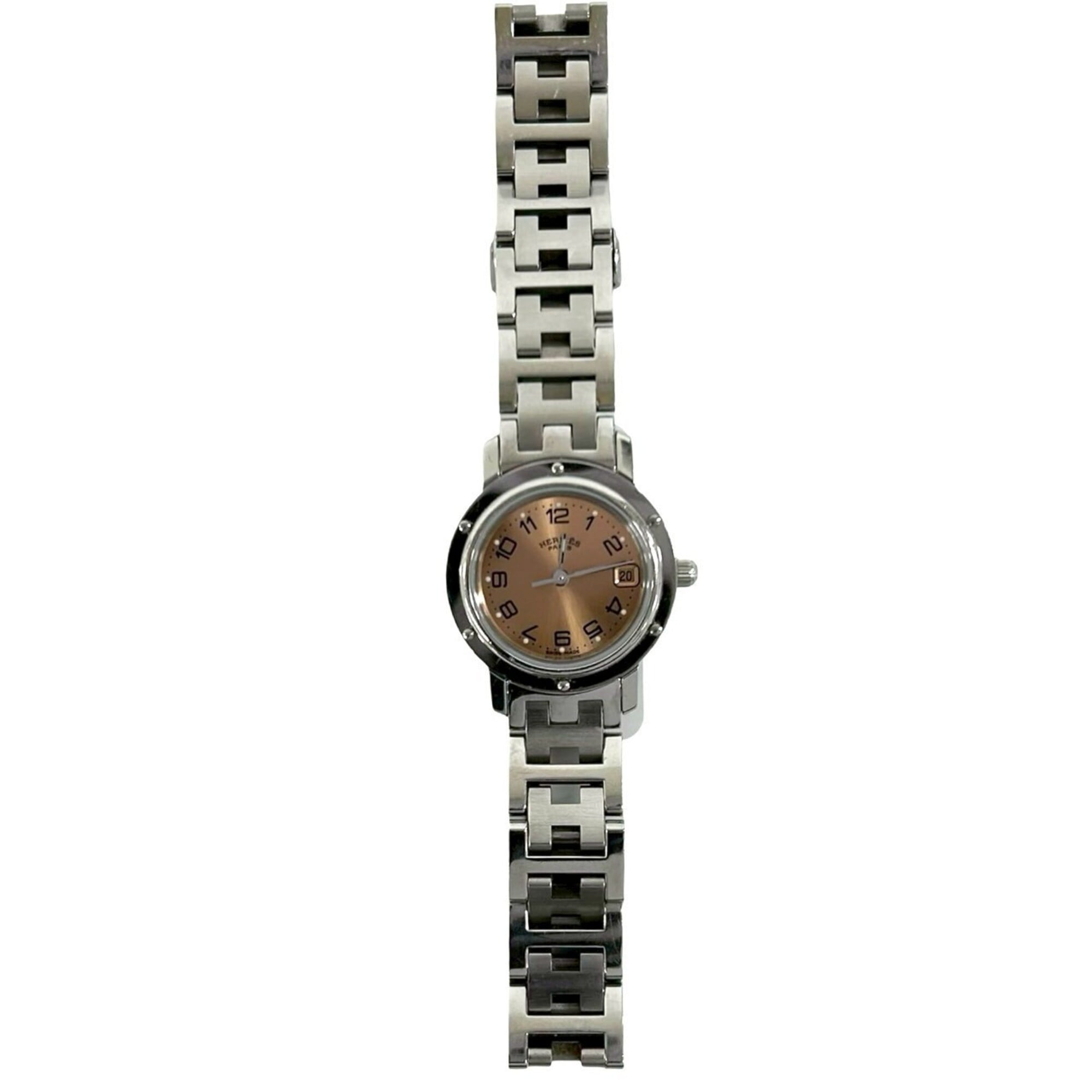 2000_761d3e48-7231-4195-8957-692a37cb60d4.jpg HERMES Clipper CL4.210 Stainless Steel Quartz Wrist Silver 32533 - Image 1