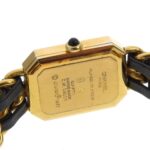 CHANEL Premiere L Watch, Gold-plated x Leather, Quartz, Analog Display, Black Dial, L, Women's - Image 5