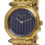 Christian Dior Swing Dress Watch Navy Gold 64151 Women's Stainless Steel Quartz 657***