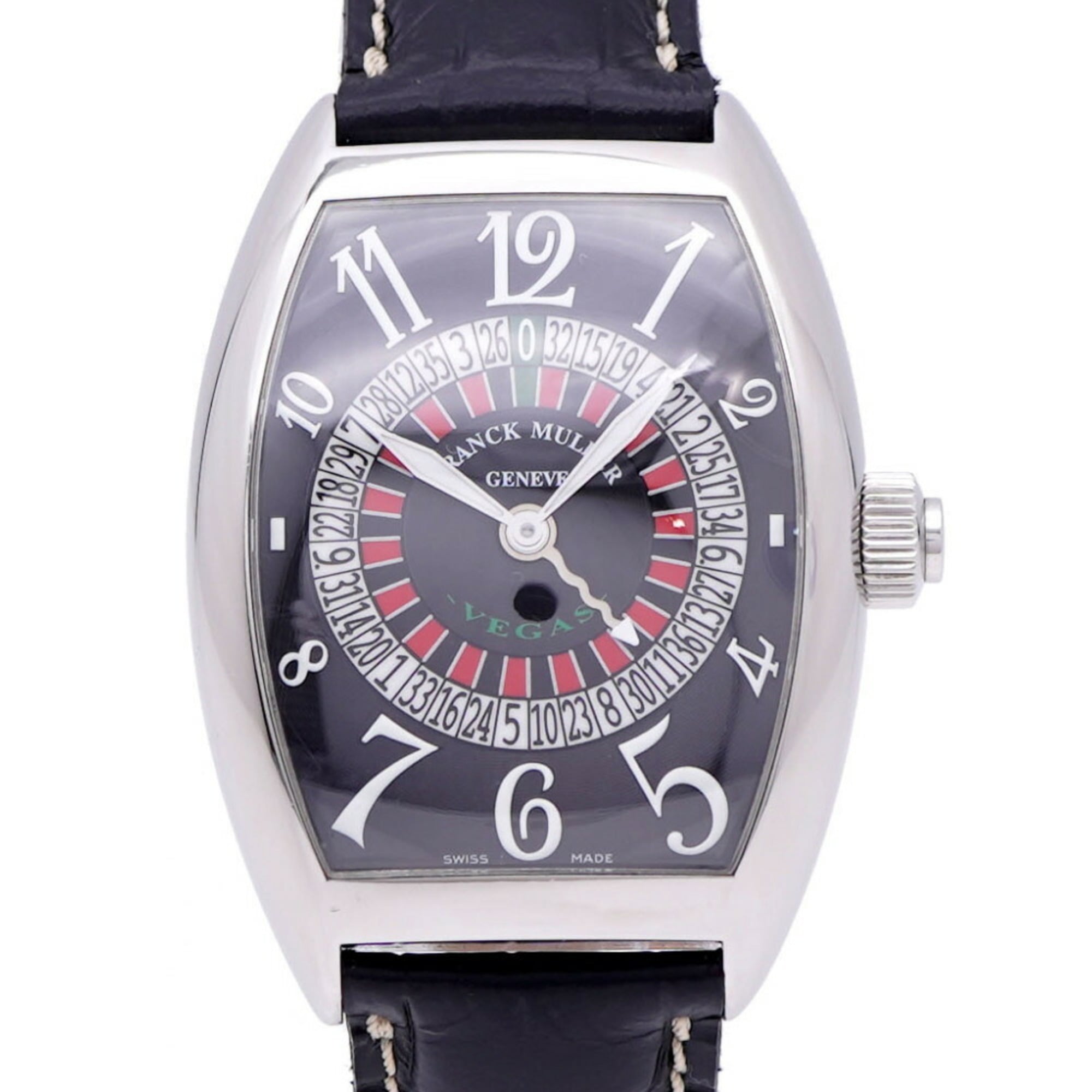 2000_78b5ab70-ab69-40cc-b100-3dc109256a0c.jpg Franck Muller Vegas Roulette Big Face 8880VEGAS Automatic Watch SS/Embossed Leather Black Dial 0760FRANCK MULLER Men's - Image 1