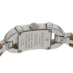 Gucci 6800L Stainless Steel and Bamboo Quartz Watch with Analog Display White Dial for Women - Image 6