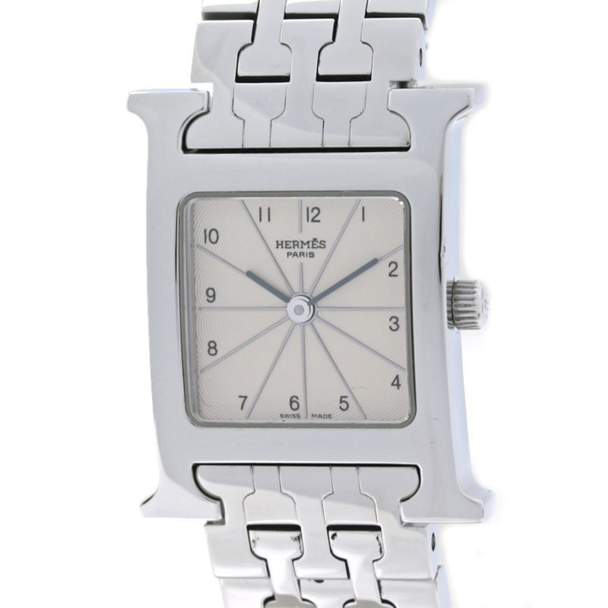 2000_79482cb3-bbda-456a-a78f-dde37bfa2eab.jpg HERMES H-Watch HH1.210.260/4804 Women's Watch Stainless Steel /40405 - Image 1