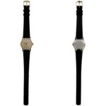 Omega De Ville Watch f-25030 Gold Black Women's SS Leather Manual Winding OMEGA Dial Analog Stainless Steel - Image 3