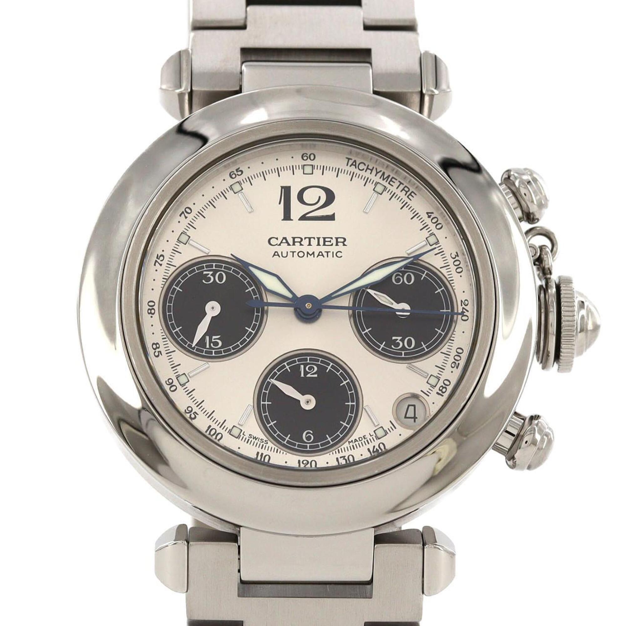 2000_7a368bb8-0929-418f-99d7-a02aa0c86f10.jpg Cartier Pasha C Chronograph W31048M7 Stainless Steel Automatic Watch - Image 1