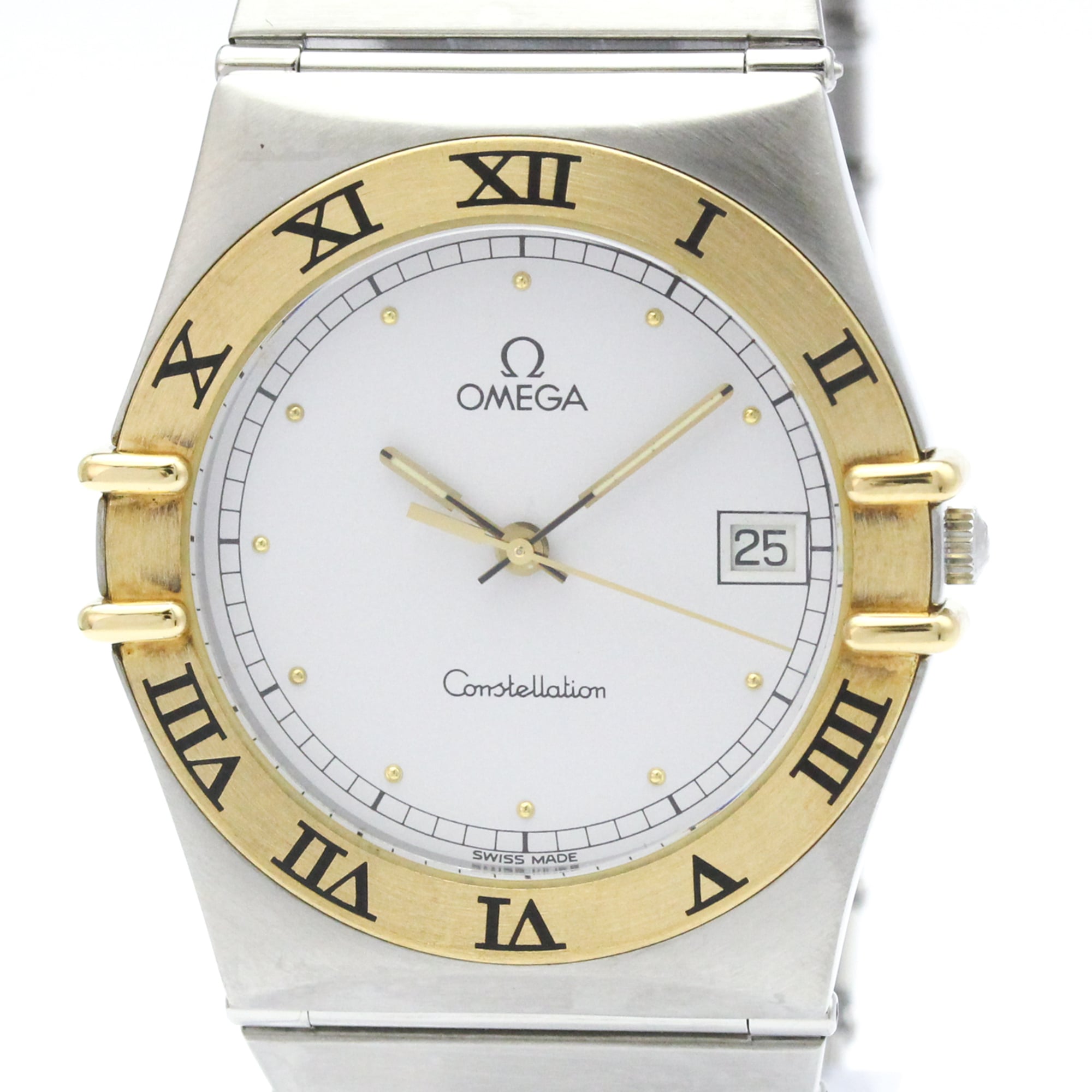 2000_7aa3f269-4716-4f61-82b3-c49f33a58211.jpg OMEGA Constellation 18K Gold Steel Quartz Mens 396.1070 - Image 1