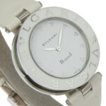 BVLGARI Bzero1 Watch, BZ35S/BZ35WLSL, Stainless Steel and Leather, Quartz Movement, Analog Display, White Dial, Women's - Image 3