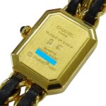 Chanel CHANEL Women's Watch Brand Premiere Quartz QZ GP Leather M Size H0001 Square Gold Black - Image 8