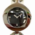 Christian Dior Malice watch, total weight 55.3g, stainless steel, quartz movement, black dial, CD22110