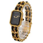 Chanel Premiere Large Size H0001 Wo Black Gold Quartz - Image 2