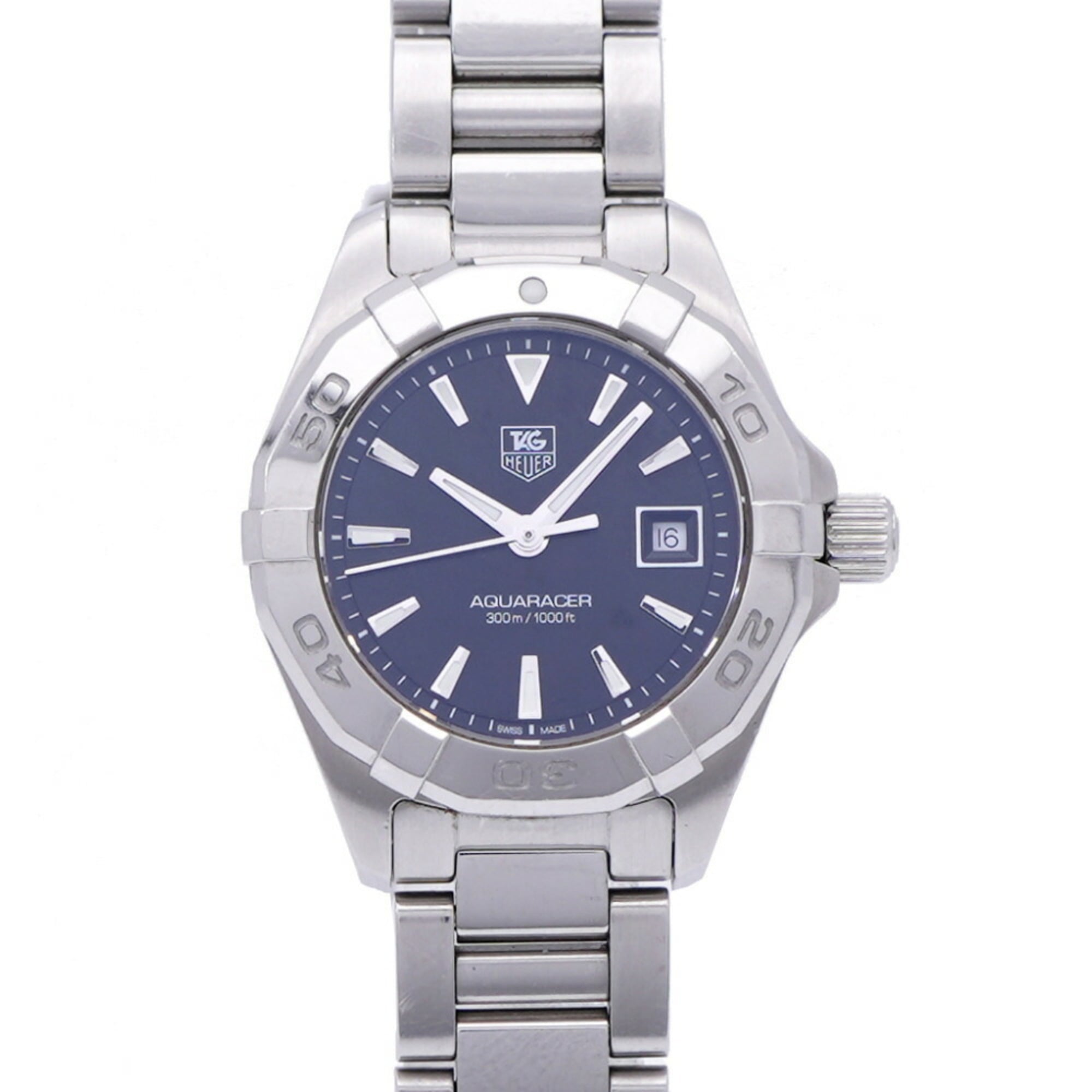 2000_80c08624-98b6-4f98-91dd-cfc668011c1d.jpg TAG Heuer Aquaracer WAY1410 Quartz Watch Stainless Steel Black Dial 0038TAG HEUER Women's - Image 1