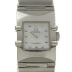 OMEGA Constellation Carree Watch 1531.71 Stainless Steel 1998 Quartz Analog Display White Shell Dial Women's