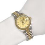 Rolex Datejust Two-Tone 69173, serial number in the 96s range, champagne gold dial, stainless steel, 18K yellow gold, automatic winding. - Image 7