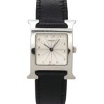 Hermes H- HH1 210 Wo Silver Black Quartz H