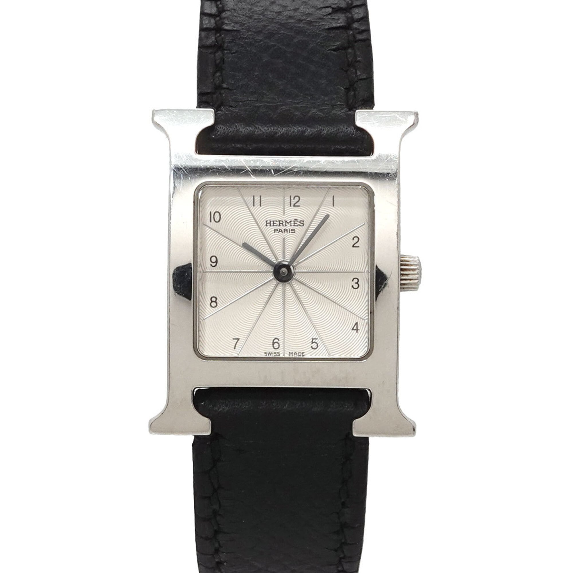 2000_812c2973-11ce-4af6-a9db-c9d9df5024ad.jpg Hermes H- HH1 210 Wo Silver Black Quartz H - Image 1