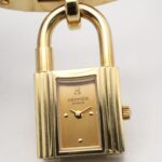 Hermes Kelly Gold Plated Leather Strap Ladies' Champagne Color KE1.201 - Image 5
