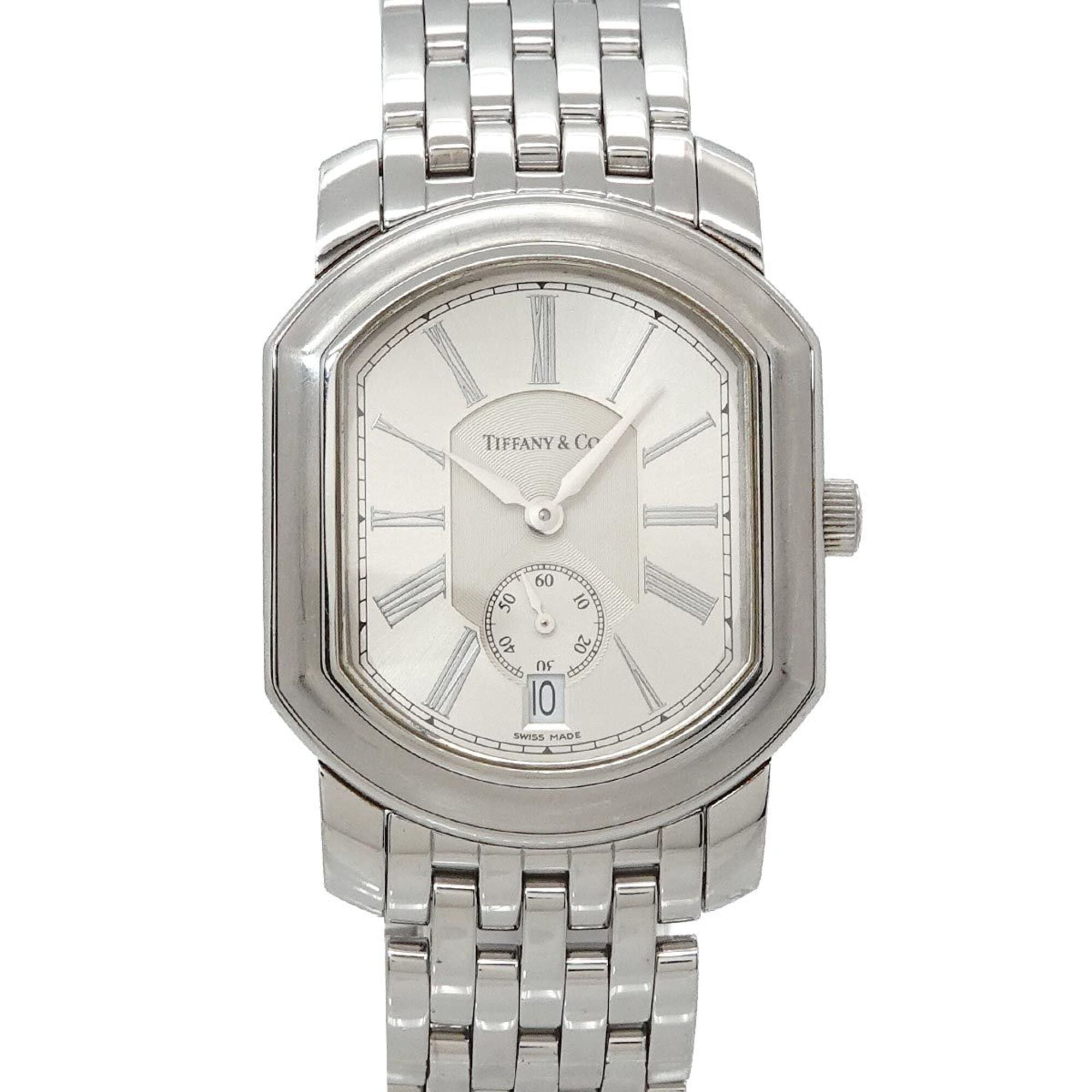 2000_81a83870-8cff-41f8-8aee-60bec68fdf97.jpg Tiffany & Co. Mark Coupe Date Silver Small Seconds Quartz - Image 1