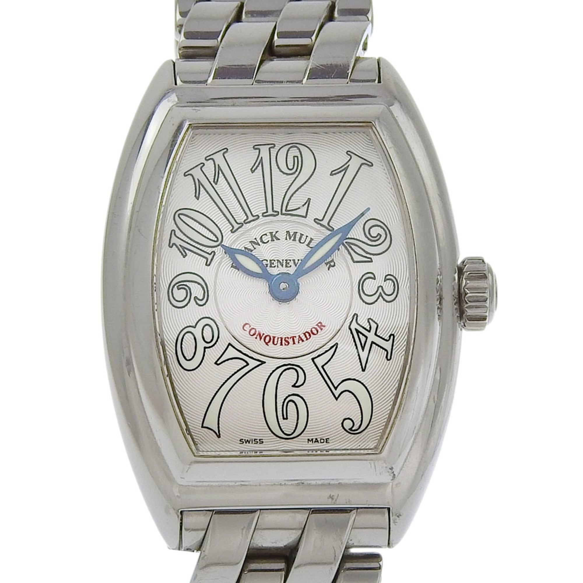 2000_820f494b-02a2-41d2-8e9f-eb8ecdfc64bd.jpg Franck Muller Conquistador Watch 8005L Stainless Steel Quartz Analog Display Silver Dial Women's - Image 1